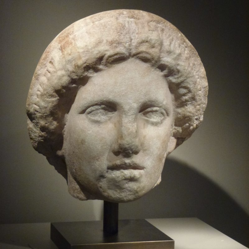 Marble head of a Greek goddess