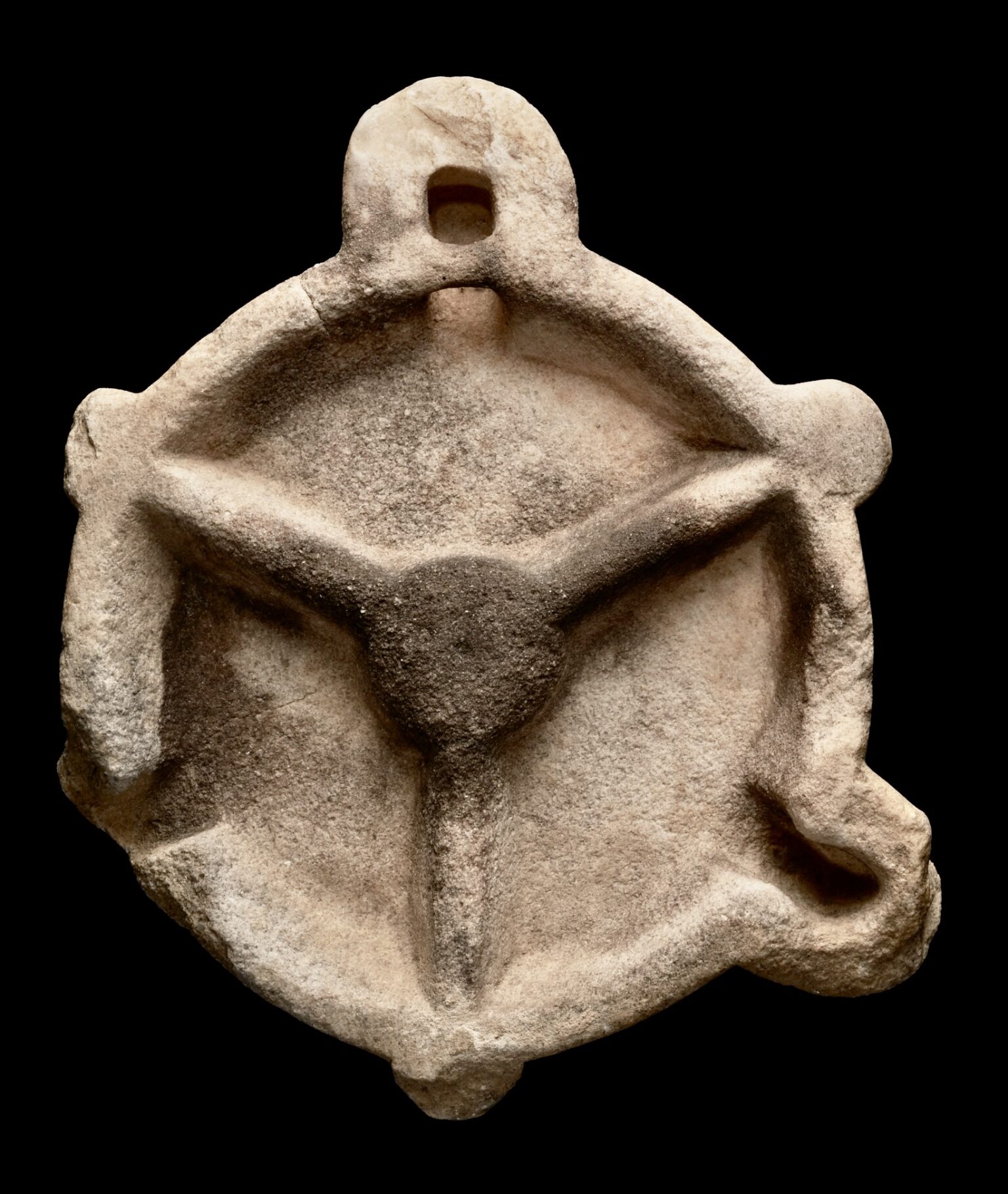 Archaic Period marble oil lamp