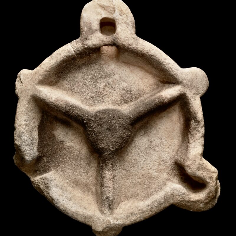 Archaic Period marble oil lamp